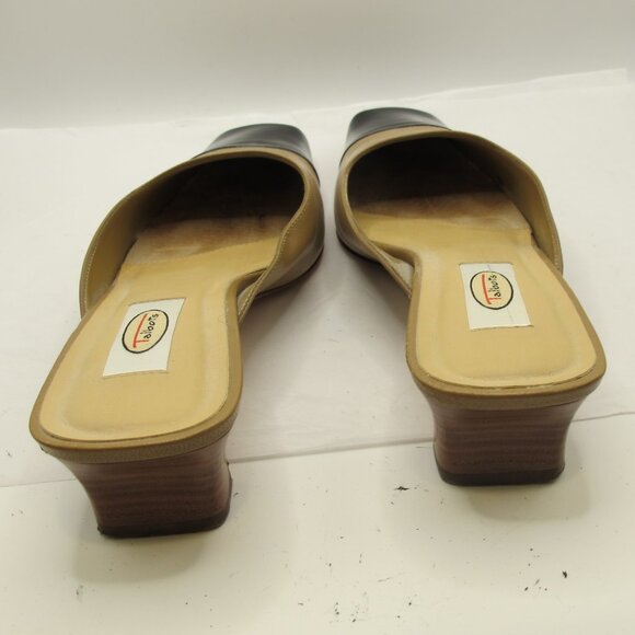 Talbot’s Bunny tan leather slide with black patent leather toe 8.5N - Picture 4 of 6